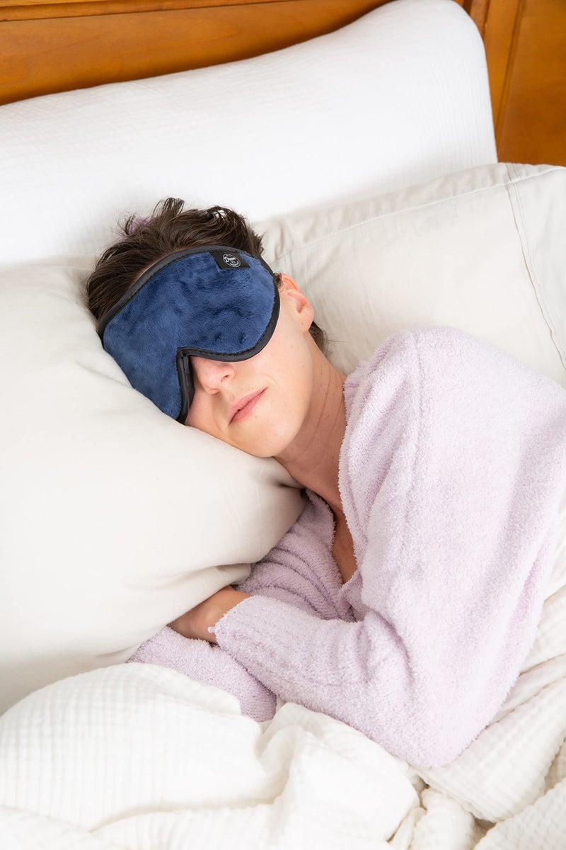 Dream Essentials, Escape 3D Sleep Mask, Earplugs, Carry Pouch Set, Molded Eye Shade, Men and Women, Contoured, Nose Bridge, Light Block, Memory Foam, Gift Set, Travel, Yoga, Blindfold, Navy Blue - Image 5